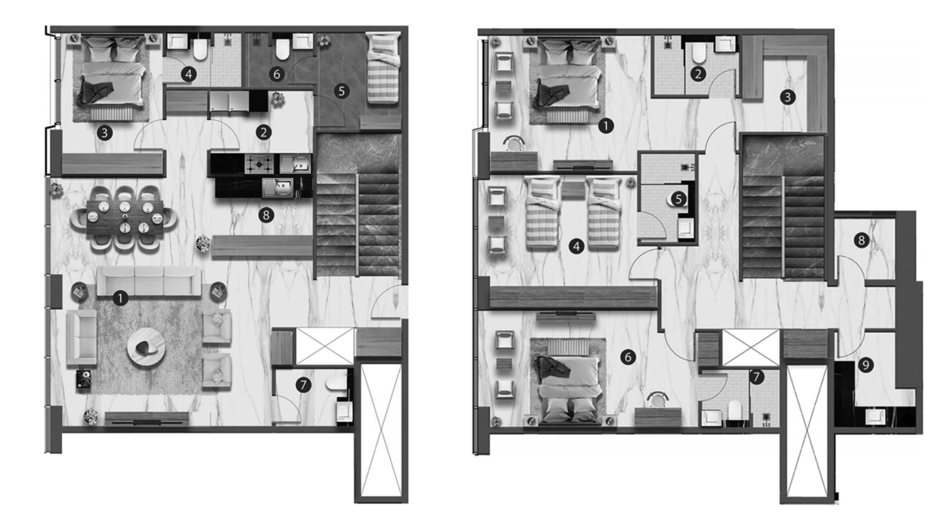 Penthouse floor plan, 4 bedrooms in AETERNITAS BY LONDON GATE No. 11008